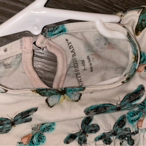 Burt's Bees Baby Butterfly Print Blouse - Cream and Blue - Picture 2 of 3